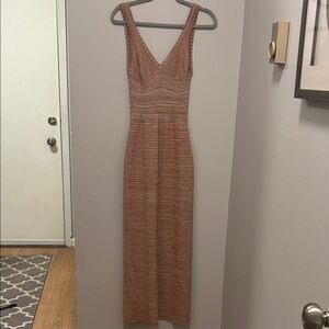 Torn by Ronny Kobo Knit Madi Maxi Dress in Brown Sand Size S